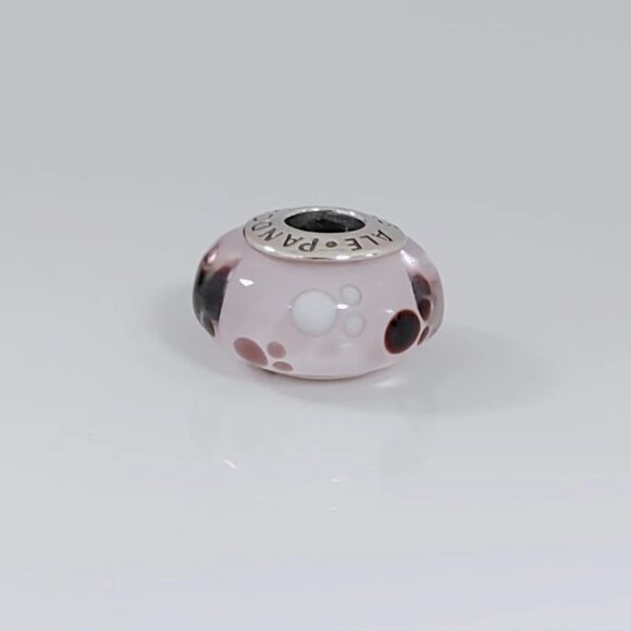 Pandora Pink Mickey Head Murano Glass Charm Bead with box - Picture 1 of 4